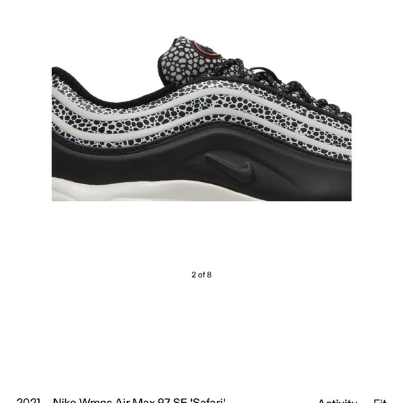 Nike Air Max 97 SE Black and White Patterned Shoes - Picture 2 of 6